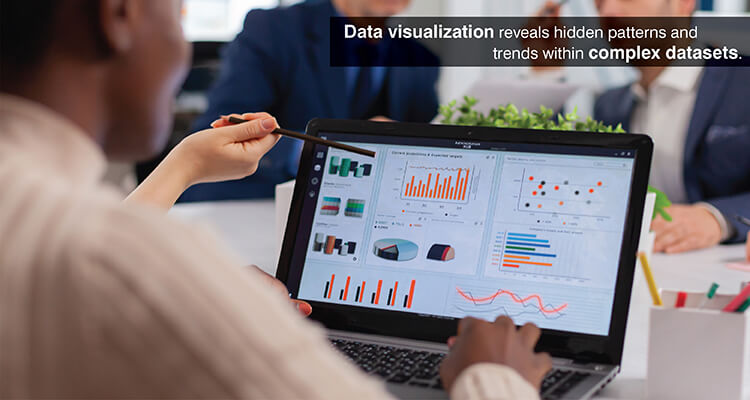 Data visualization reveals hidden patterns and trends within complex datasets