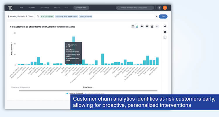 Customer churn analytics identifies at-risk customers early,